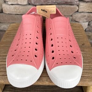 NATIVE Slip On Shoes Jefferson Clover Pink Shell White Women's 11/Mens 9 NWOB